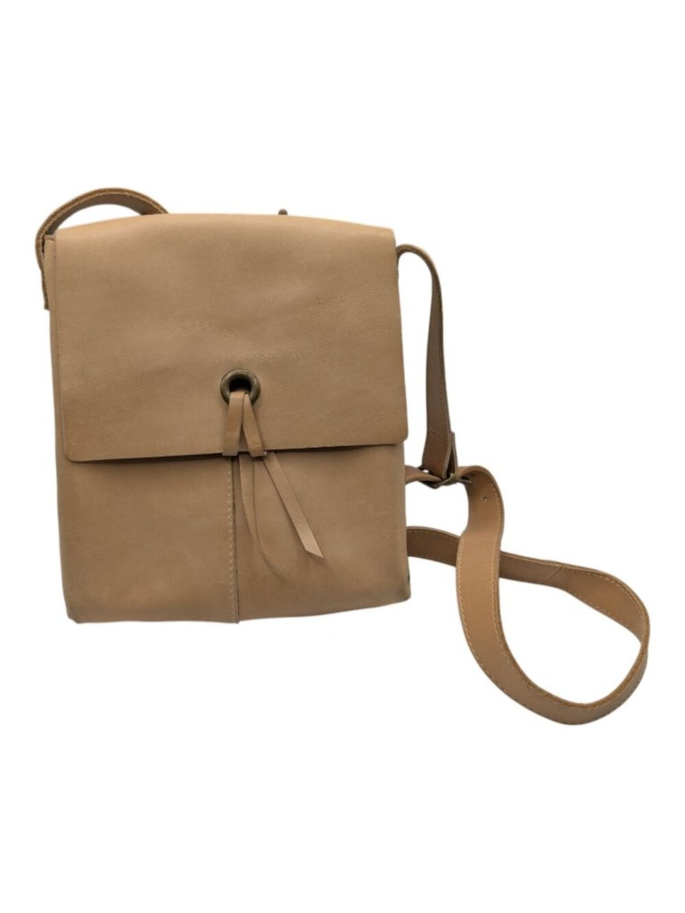Hobo International Leather Tan Crossbody Bag With Grommet Detailing & Adjustable - Picture 6 of 12